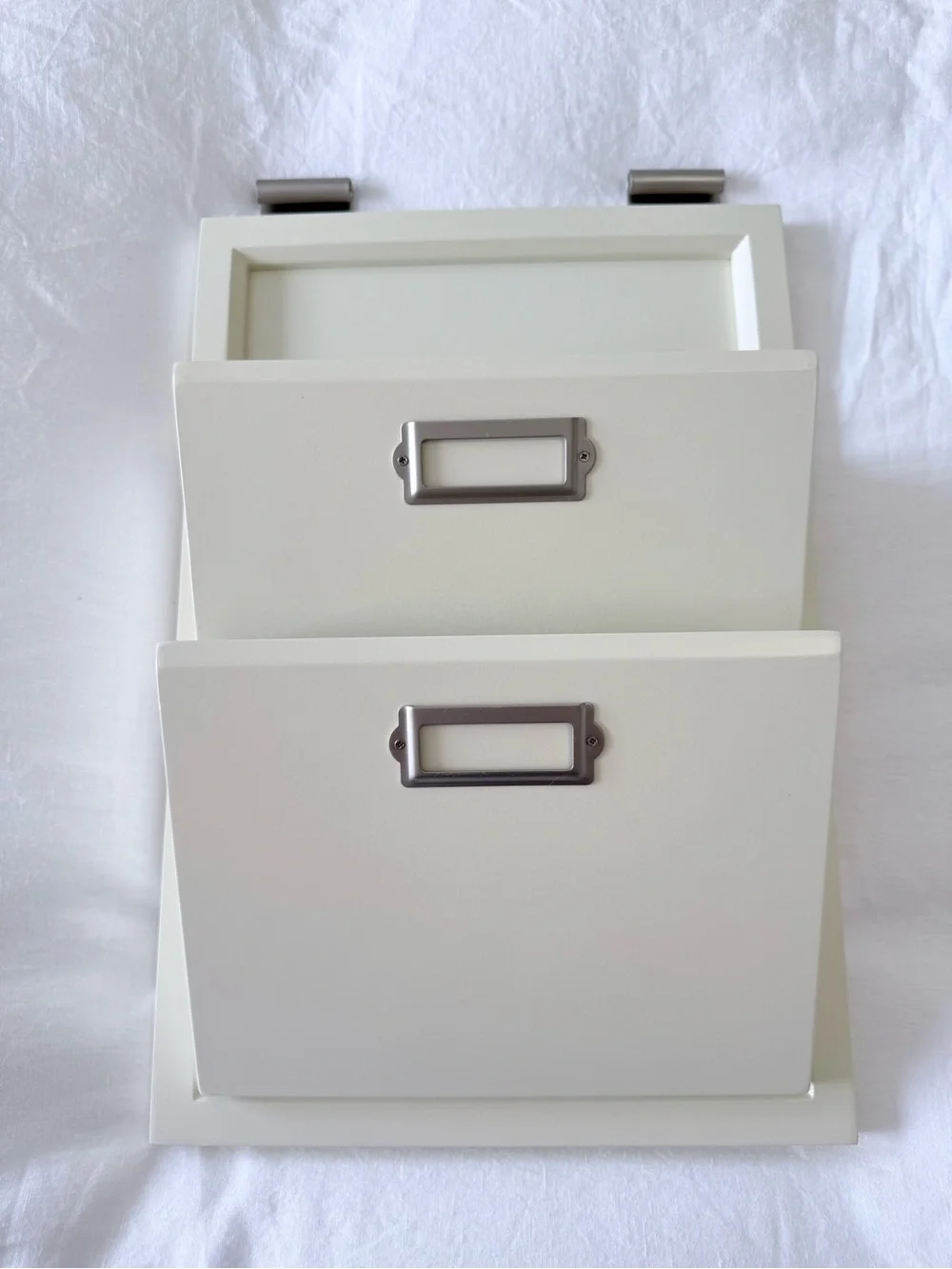 Pottery Barn | Cream White Hanging Letter Bin | Daily Organization System 18”